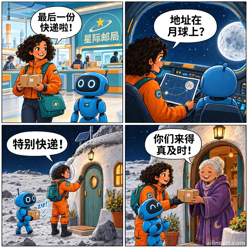翻訳後: 月への配達