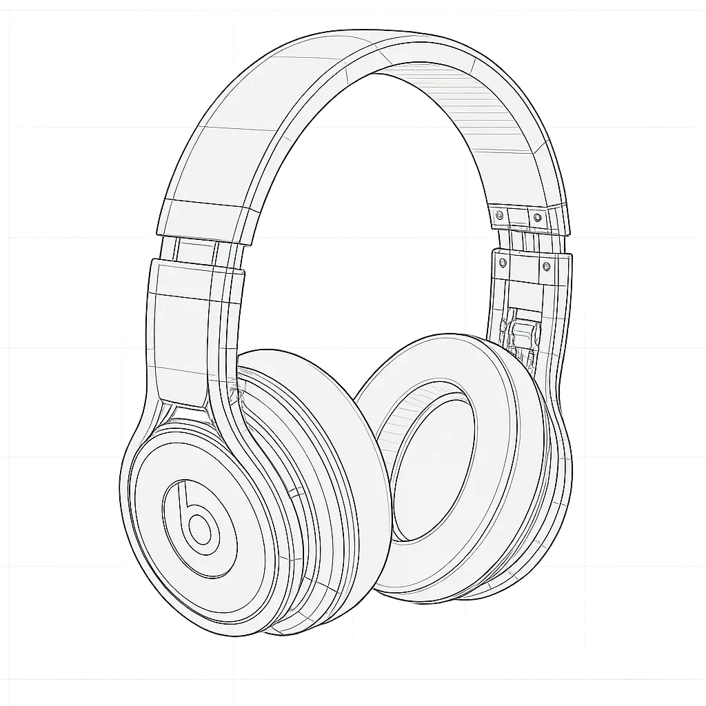 AI Line Art - Beats Headphones